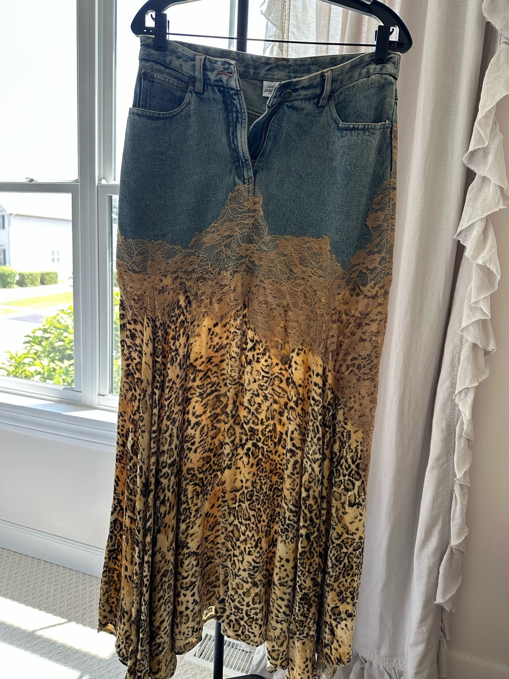 Newport News  Denim and Leopard Maxi Skirt - Picture 5 of 6